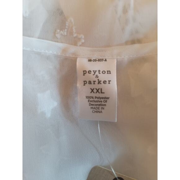 Peyton & Parker Starfish Swim Cover Dress Women's Sz XXL White Short Sleeve - Picture 11 of 14